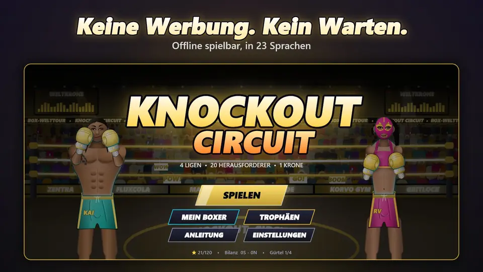 Keine Werbung. Kein Warten.. Offline spielbar, in 23 Sprachen
