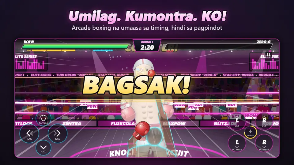 Umilag. Kumontra. KO!. Arcade boxing na umaasa sa timing, hindi sa pagpindot