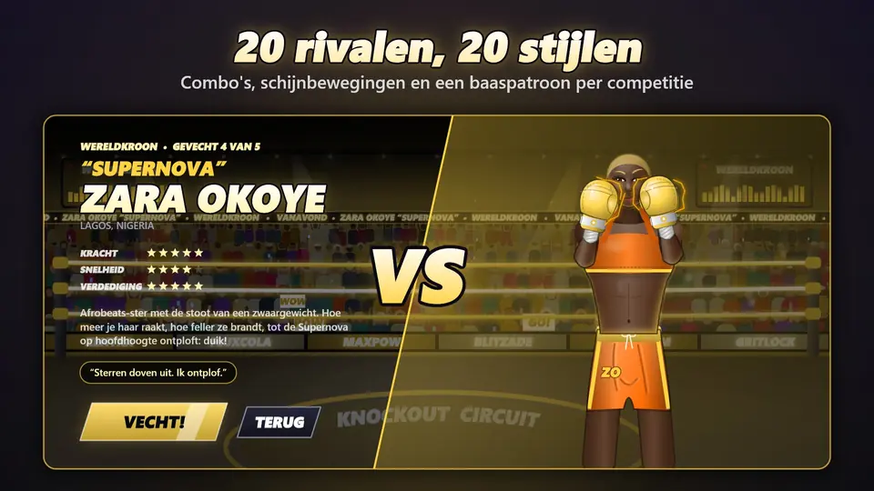 20 rivalen, 20 stijlen. Combo's, schijnbewegingen en een baaspatroon per competitie