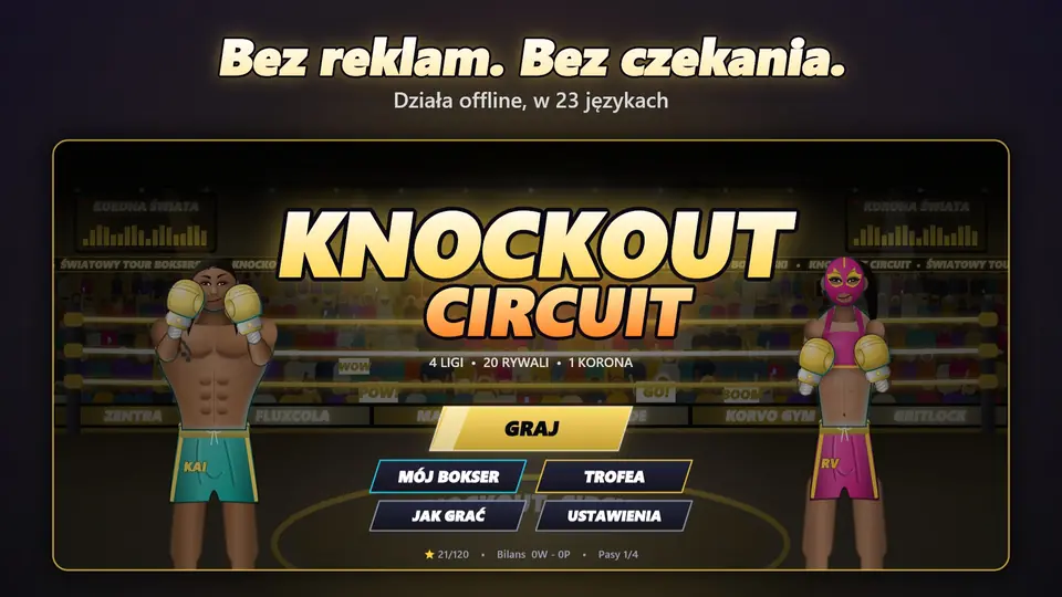 Bez reklam. Bez czekania.. Działa offline, w 23 językach