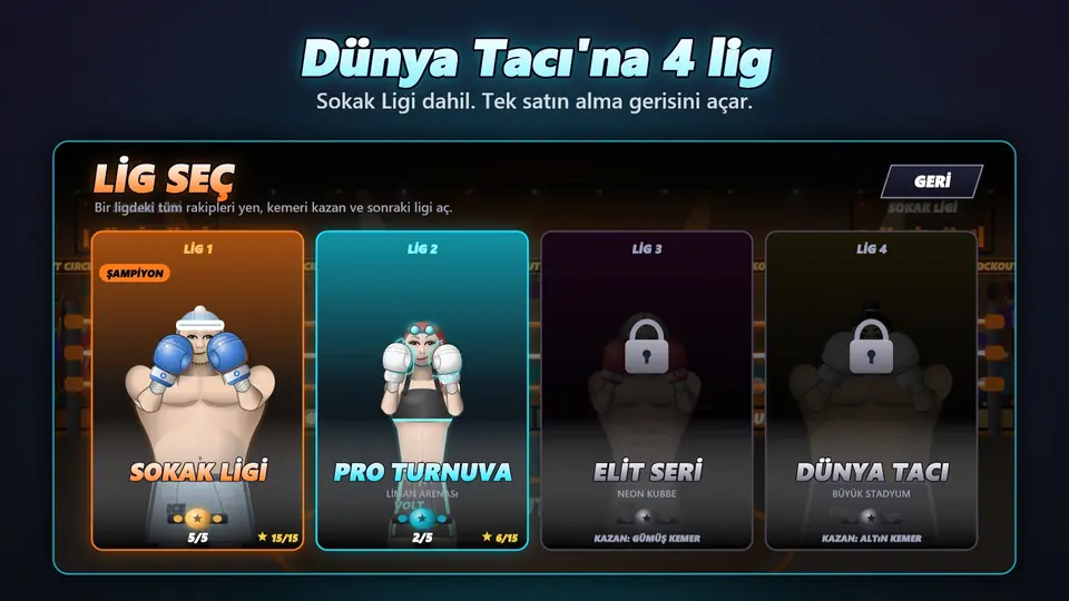 Dünya Tacı'na 4 lig. Sokak Ligi dahil. Tek satın alma gerisini açar.