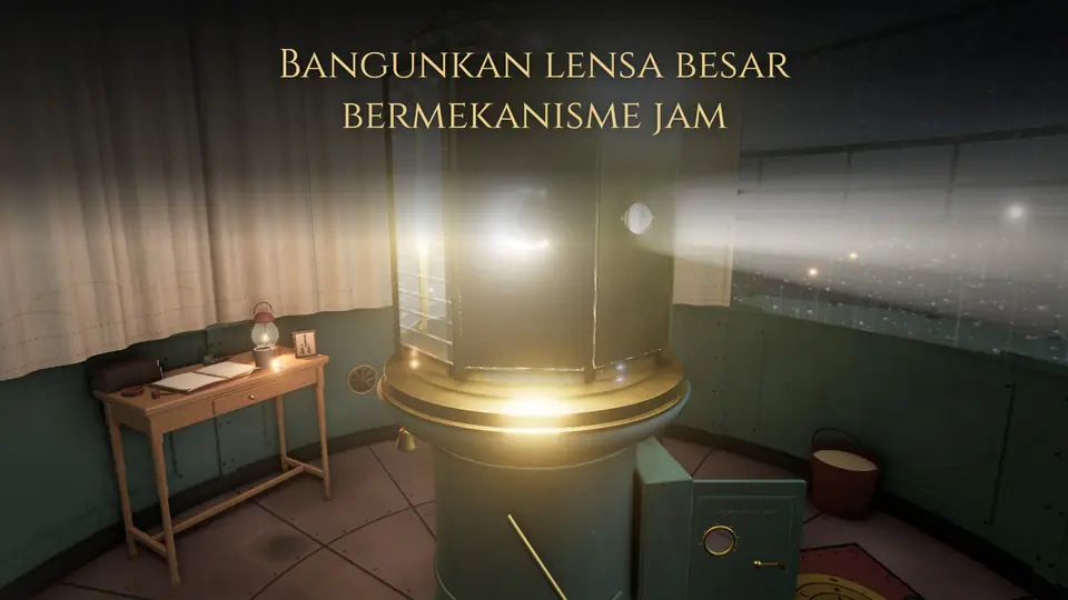 Bangunkan lensa besar bermekanisme jam